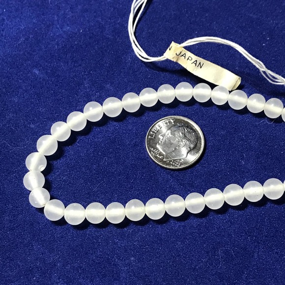 Japan glass bead. 6mm+-  Translucent White 120+ beads - Picture 4 of 5